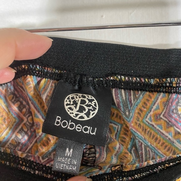 Bobeau Womens Pants Size Medium geometric stretch pull on Wide Leg fall autumn - Picture 3 of 10